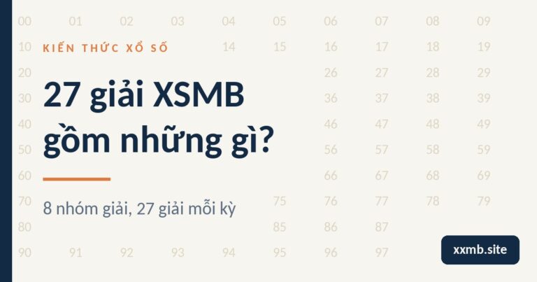 Bảng cơ cấu 8 nhóm giải xổ số miền Bắc trên nền giấy sáng có lưới số