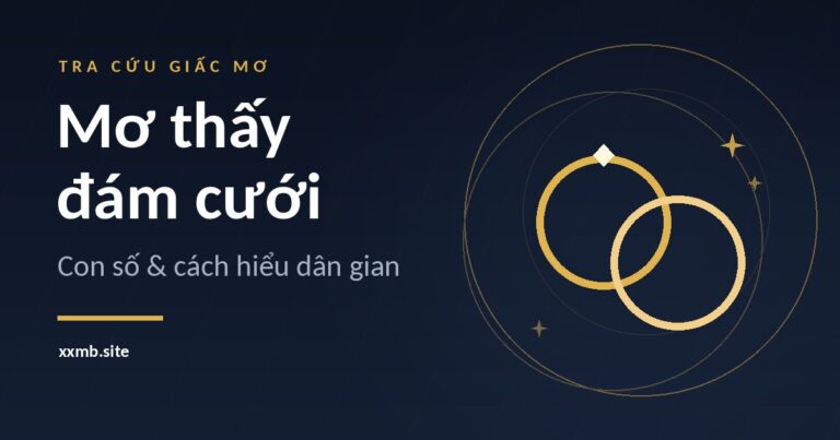 Hai chiếc nhẫn cưới vàng lồng vào nhau, vẽ bằng hình khối trên nền xanh đậm có vòng tròn mảnh