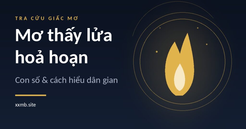Minh hoạ ngọn lửa, làn khói và vòng tròn vàng trên nền tối của bài tra cứu giấc mơ