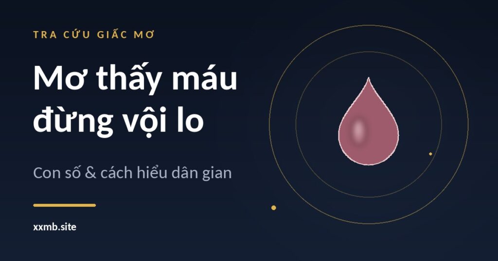 Giọt nước màu hồng trầm trong hai vòng tròn vàng trên nền tối, ảnh bìa bài giấc mơ thấy máu