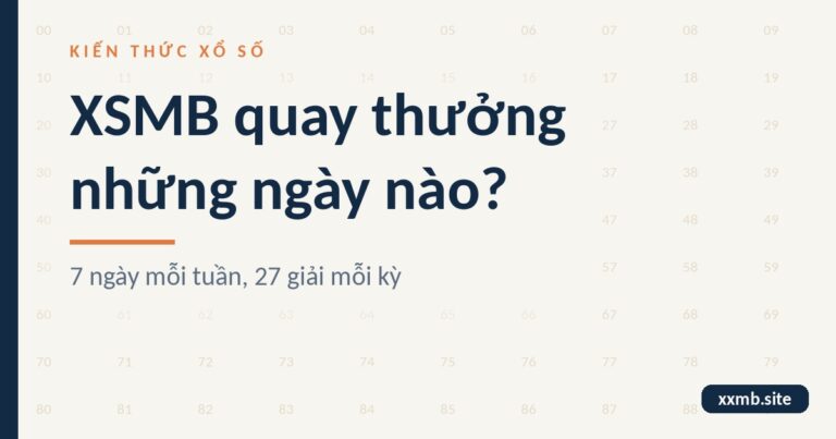 Lịch quay xổ số miền Bắc 7 ngày trong tuần trên nền giấy sáng